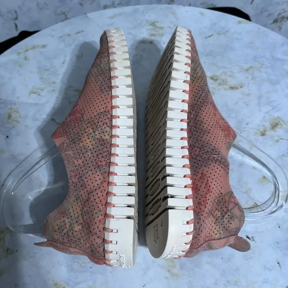 Ilse Jacobsen 41 Womens Sz 10.5 Shoes Pink White Slip On Comfort Fashion Sneaker - Picture 6 of 10